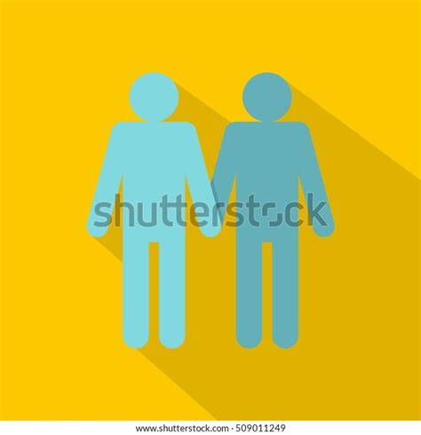 Two Men Gay Icon Flat Illustration Stock Vector Royalty Free