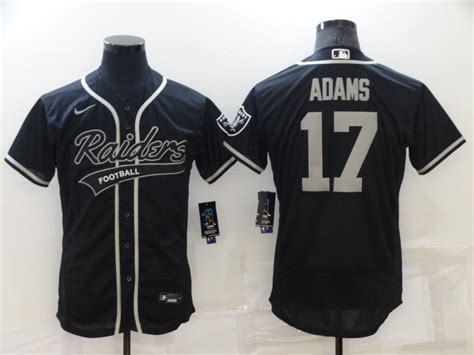 Men S Las Vegas Raiders 17 Davante Adams Black Stitched MLB Flex Base