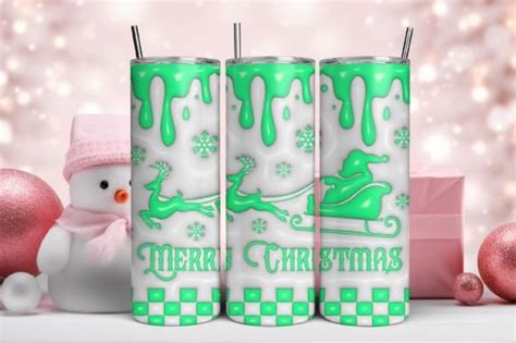 3D Inflated Christmas Tumbler Wrap Graphic By Dream Creation Creative