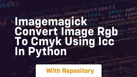 ImageMagick Convert Image RGB To CMYK Using ICC In Python YouTube