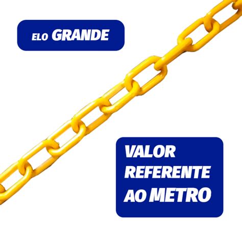 Corrente Pl Stica Elo Grande Amarela Pic Cg Unidade Por Metro