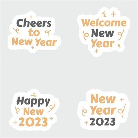 Premium Vector | Happy new year 2023 stickers