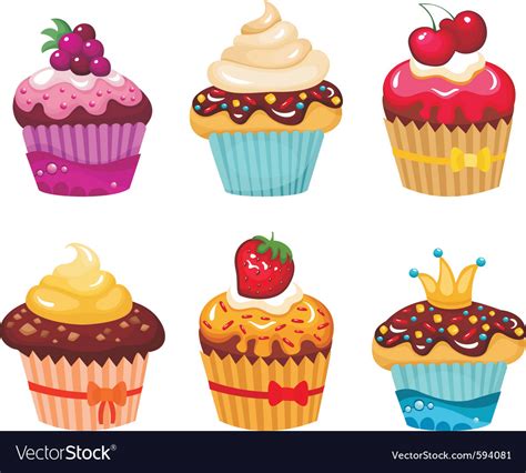 Cupcakes Royalty Free Vector Image Vectorstock