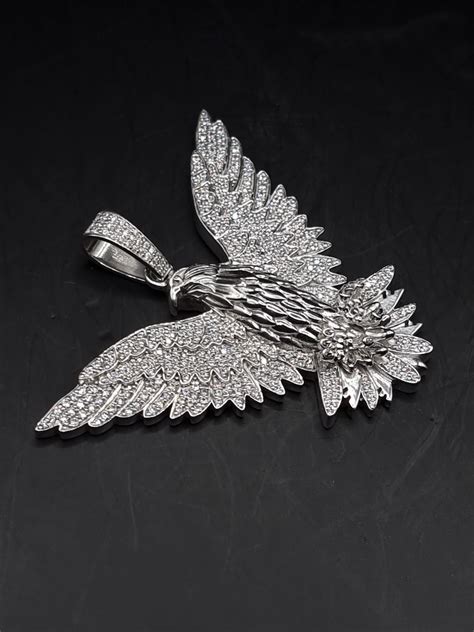 VVS Moissanite Diamond American Winged Eagle Handmade Pendant Etsy