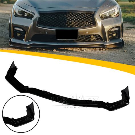 Carbon Fiber Shiny Black Front Lip Bumper Lip Spoiler For Infiniti Q50