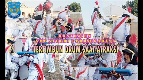 ATRAKSI SMP NEGERI 3 PRINGGABAYA FESTIVAL DRUM BAND HUT RI KE 78