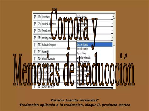 Patricia Losada Corpus Y Memoria De Traducci N Ppt