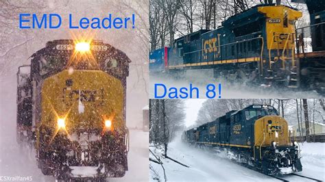 CSX Dash 8 7786 Plus MACe Leader In The Snow YouTube