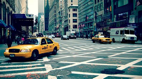 Wallpaper City Street Cityscape Vehicle Road Taxi New York City