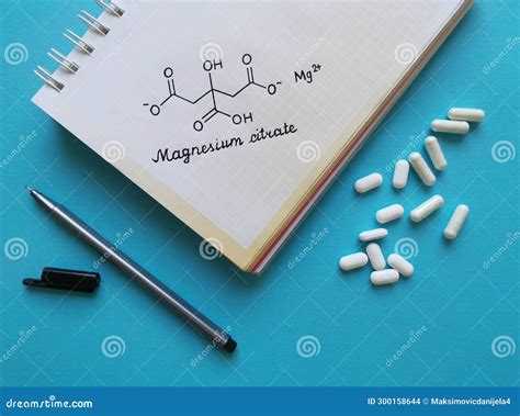 Structural Chemical Formula Of Magnesium Citrate Handwritten In A