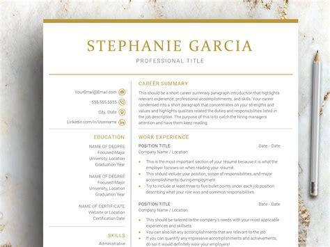 Modern Resume Template 2023 Elegant Professional Resume Template for ...