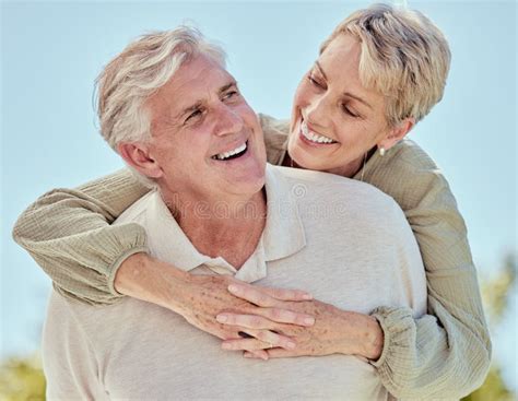 Senior Couple And Hug With Happiness Of Elderly People Loving