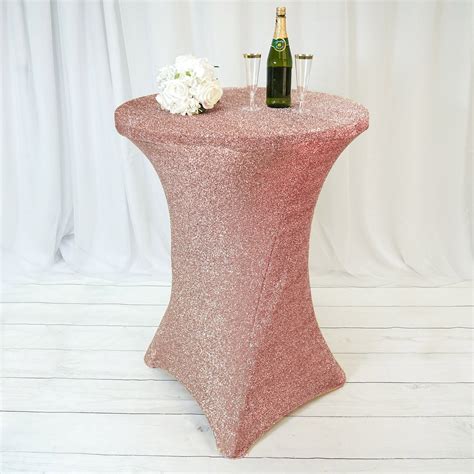 Rose Gold Glittered Spandex Table Cover