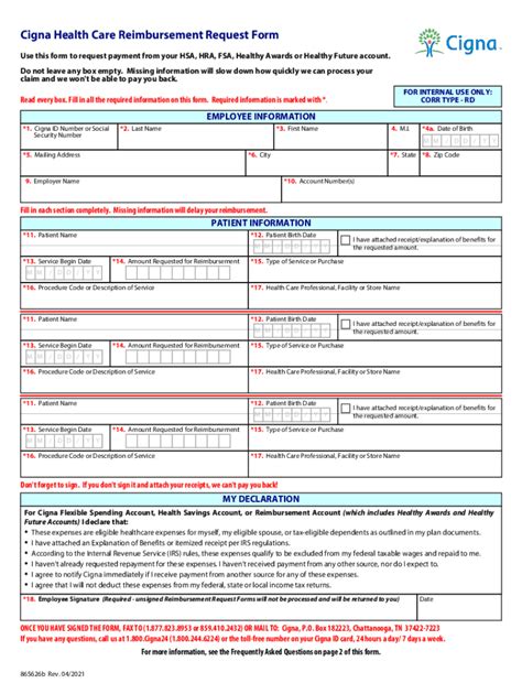 Cigna Hsa Reimbursement Form Fill Out And Sign Online Dochub