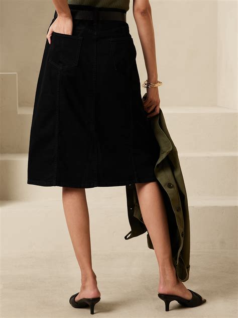 Denim Midi Skirt Banana Republic Factory