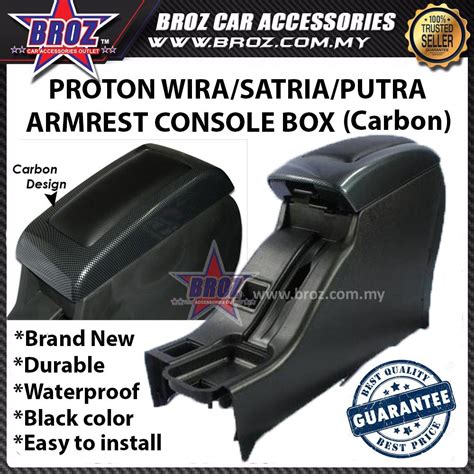 Proton Wira Satria Putra Leather Console Box Armrest Carbon Black