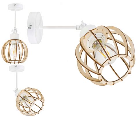 Lampa Kinkiet E Cienny Regulowany Loft Drewno Cena