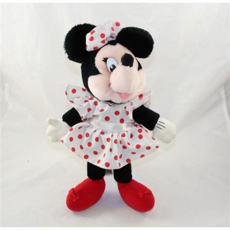 Peluche Minnie Disney Applauso Vintage Vestito Bianco Rosso Pois C