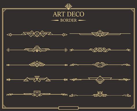 Premium Vector Set Of Art Deco Gold Calligraphic Page Dividers