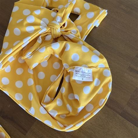 Imagine Perry Swim Imagine Perry Yellow Polka Dot Bikini For Jilly Box Poshmark