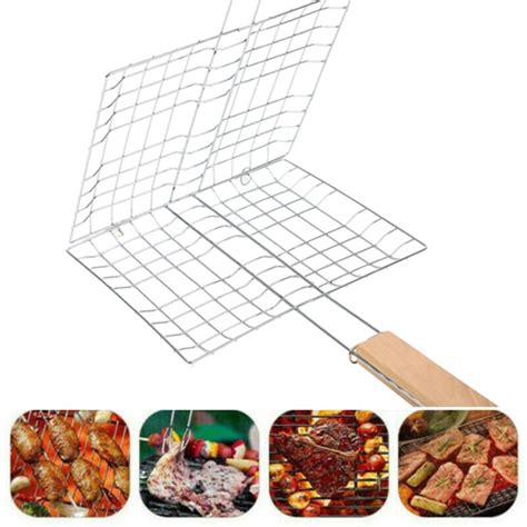 Stainless Steel Nonstick Barbecue Grill Basket Tool Portable Bbq