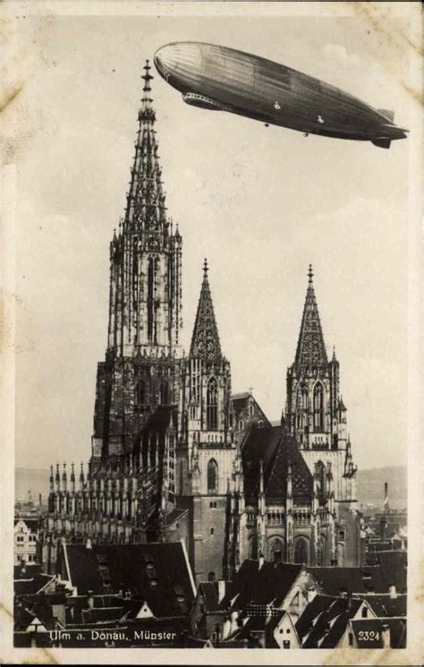 WWI Era Munster Germany Blimp Dirigible Airship Real Photo Vintage