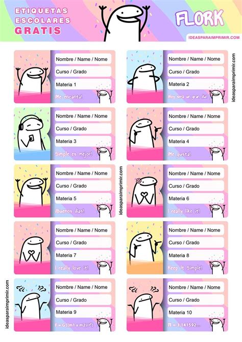 Etiquetas Escolares Flork Unicorn Party Baby Shower Stickers