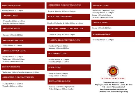 All Clinics At Our Anderson The Nairobi Hospital