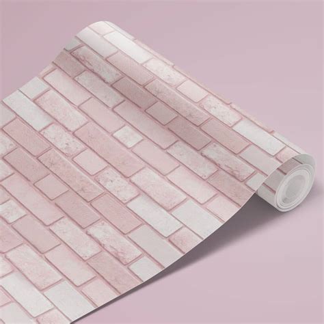 Papel de Parede Tijolos Rosa Arte Destaque Papéis de Parede