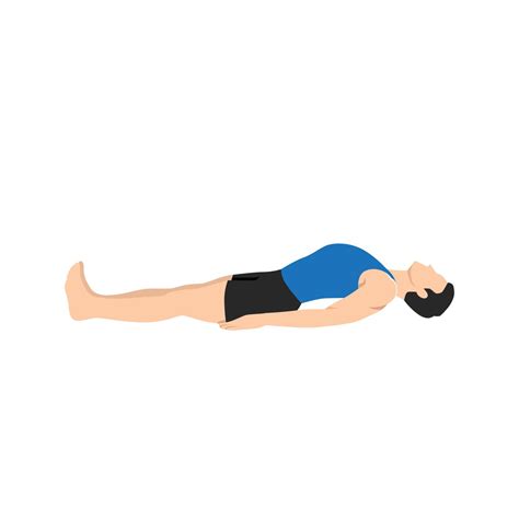 Man Doing Fish Pose Matsyasana Exercise Flat Vector Illustration