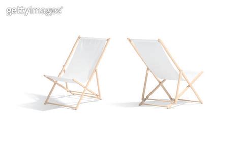 Blank white folding beach chair mockup side and back view 이미지