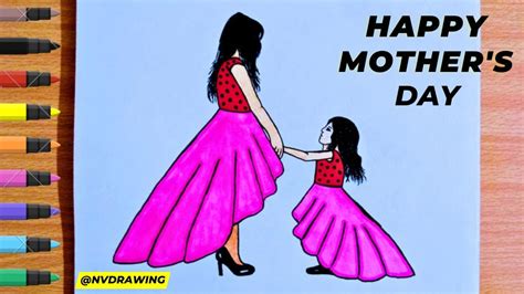 Happy Mothers Day Drawing How To Draw Mother Day Drawing Special