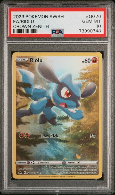 2023 Pokemon Sword And Shield Crown Zenith Gg26 Full Art Riolu PSA 10