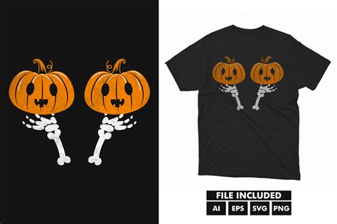 Pumpkin Skull Halloween Svg T Shirt Graphic By Tentshirtstore · Creative Fabrica