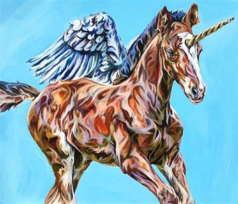 Pegasus Foal Original Acrylic Painting 21 X 23 Inches Etsy