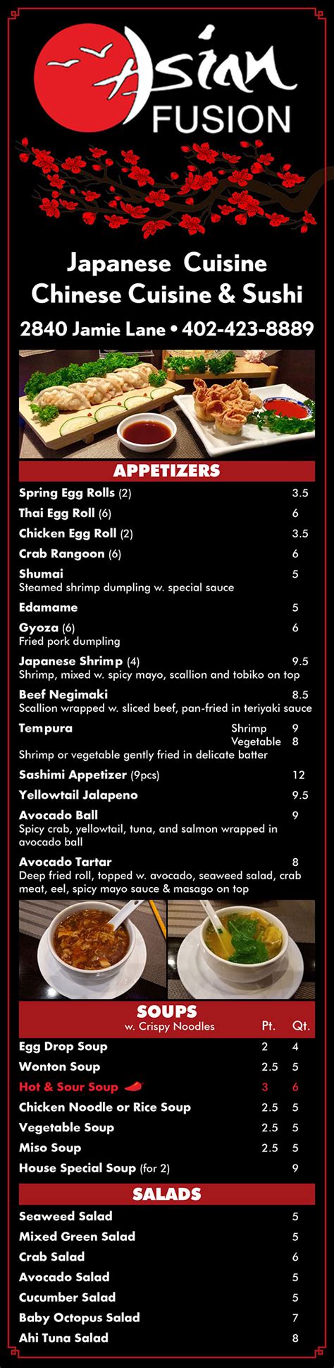 Asian Fusion Menu Order Online Delivery Lincoln Ne Chinese