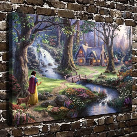 Thomas Kinkade Snow White Discovers The Cottagecanvas Prints Wall Art