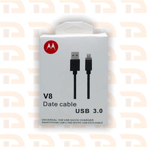 Cabo De Dados Micro Usb V8 Motorola Turbo 25W Preto 1 Metro Top Digital