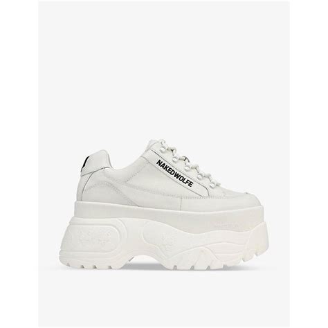 Naked Wolfe Sprinter Leather Trainers In White Lyst