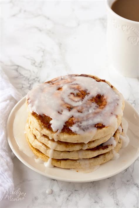 Cinnamon Roll Pancakes With Cream Cheese Glaze