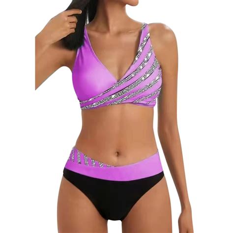 TOWED22 Women High Waisted Bikini Set Two Piece Swimsuits Push Up Wrap