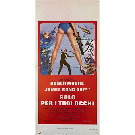 FOR YOUR EYES ONLY Italian Movie Poster - 13x28 in. - 1981