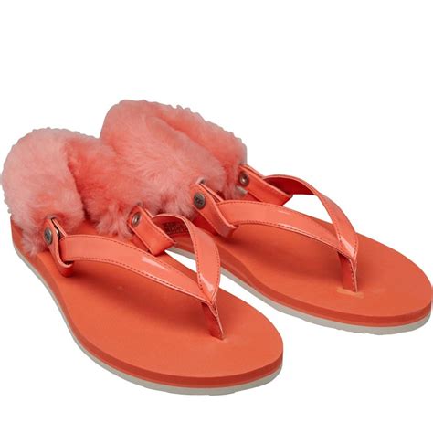 Buy Ugg Womens Laalaa Flip Flop Sandals Vibrant Coral