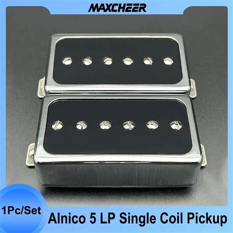 Alnico 5 Single Coil Pickup Humbucker Size White Copper Baseplate 50 52mm For Lp Style Guitar