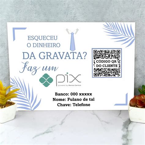 Placa Pix Casamento Gravata Noivos Igreja Pagamento Qrcod X Varios