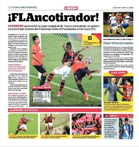 Deus Flamengo Guerrero Capa De Jornal Peruano Que Faz