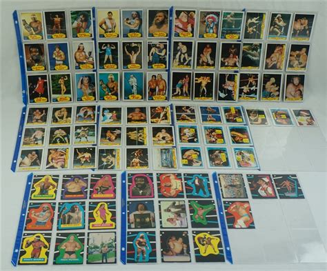 Lot Detail Vintage Topps Wwf Wrestling Cards Complete Set W