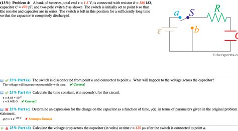 Solved 13 Problem 4 A Bank Of Batteries Total Emf