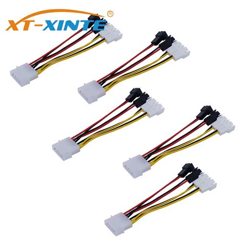 5 10pcs 4 Pin For Molex To 3 Pin Fan Power Cable Adapter Connector 12v 2 5v 2 Computer Cooling