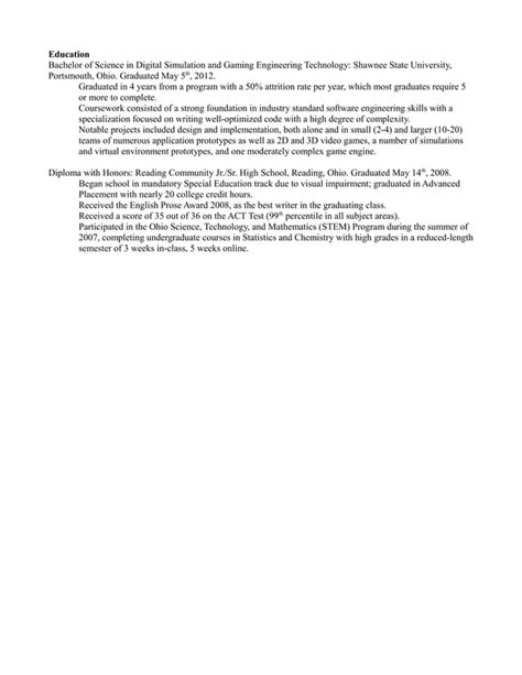 Resume Of Tim Compton Pdf